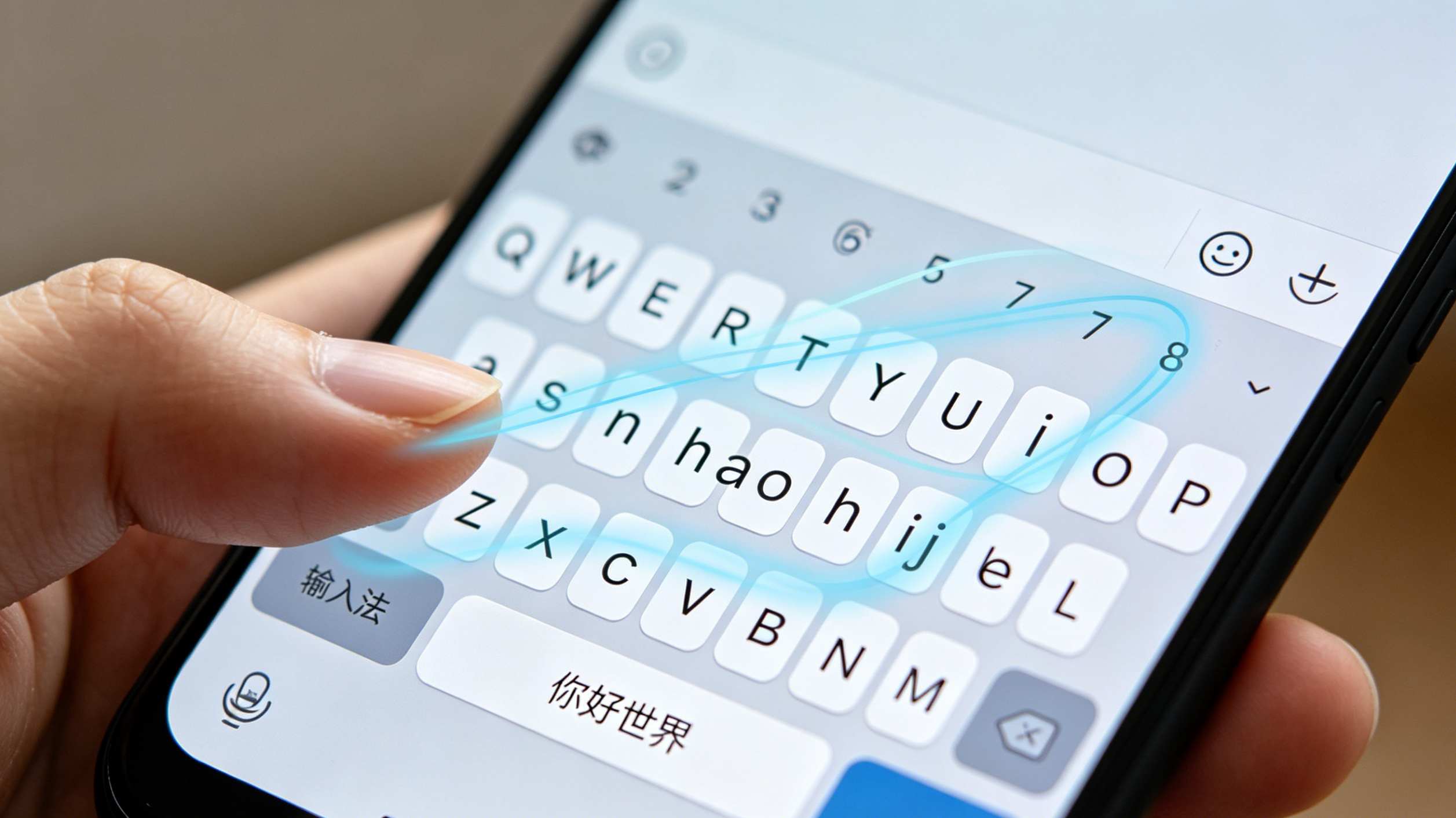 搜狗输入法手机版滑动输入示意图